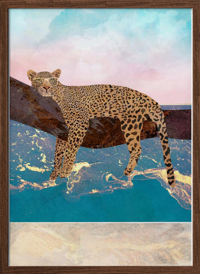 Leopard Lying On Beach - Stretched Canvas, Poster or Fine Art Print I Heart Wall Art