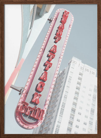 Las Vegas Neon Sign Grill Restaurant - Stretched Canvas, Poster or Fine Art Print I Heart Wall Art