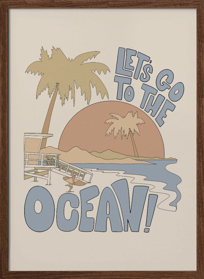 Let's Go Th the Ocean - Stretched Canvas, Poster or Fine Art Print I Heart Wall Art