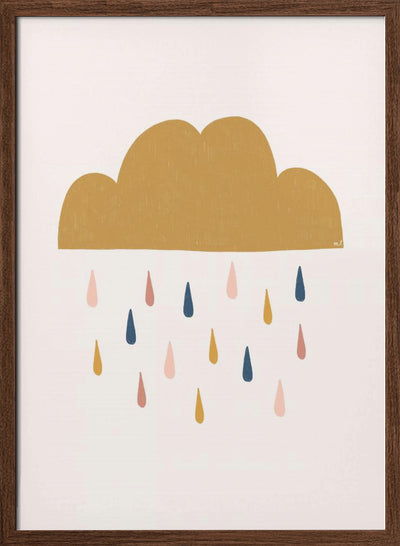 Yellow Raining Cloud - Stretched Canvas, Poster or Fine Art Print I Heart Wall Art