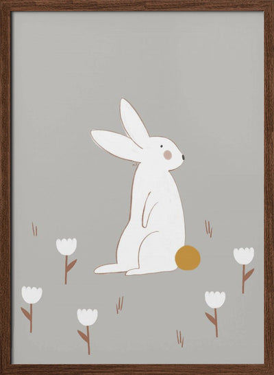 White Little Bunny - Stretched Canvas, Poster or Fine Art Print I Heart Wall Art