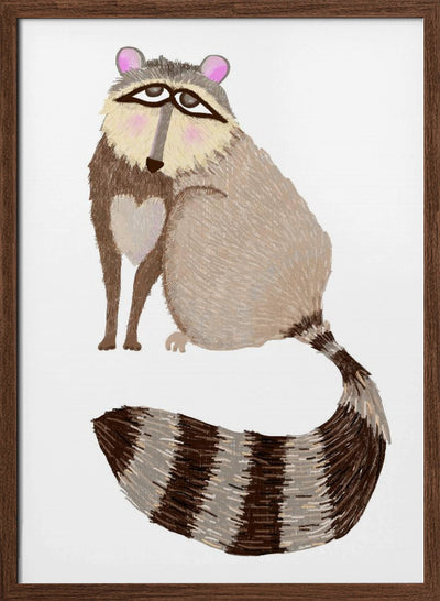 Sad Raccoon - Stretched Canvas, Poster or Fine Art Print I Heart Wall Art