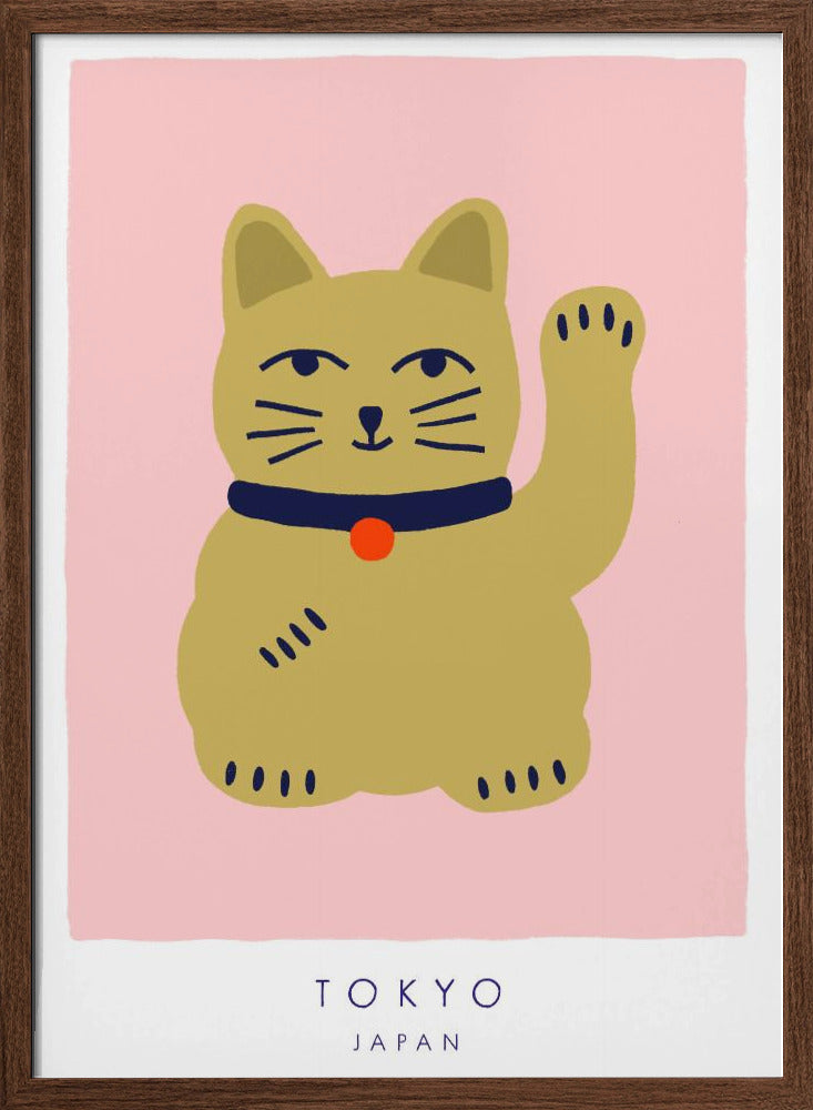 Maneki Neko – Lucky Cat - Stretched Canvas, Poster or Fine Art Print I Heart Wall Art