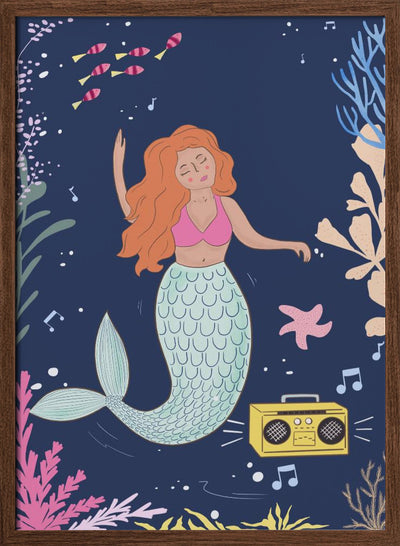 Dancing Mermaid - Stretched Canvas, Poster or Fine Art Print I Heart Wall Art