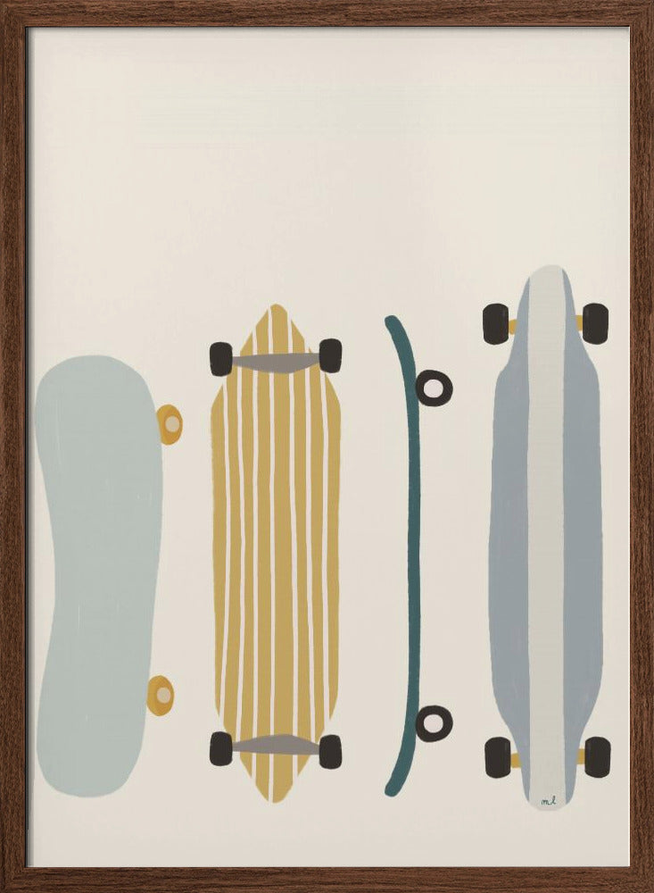 Skateboards - Stretched Canvas, Poster or Fine Art Print I Heart Wall Art