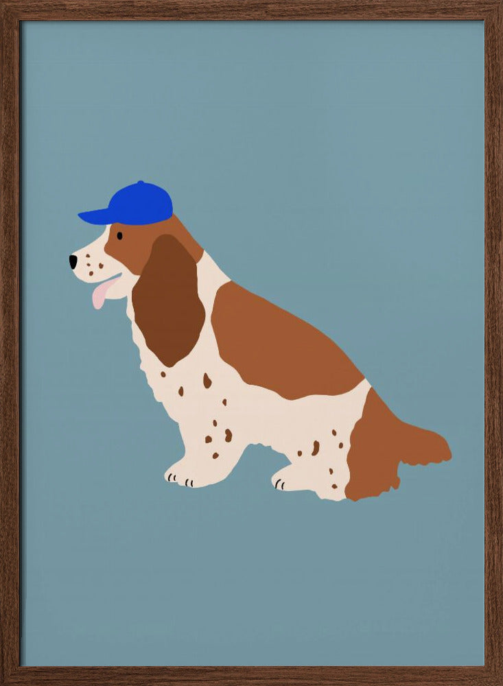 Cocker Spaniel with Cap - Stretched Canvas, Poster or Fine Art Print I Heart Wall Art