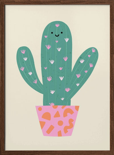 Happy Cactus - Stretched Canvas, Poster or Fine Art Print I Heart Wall Art