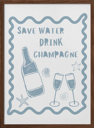 Drink Champagne - Stretched Canvas, Poster or Fine Art Print I Heart Wall Art