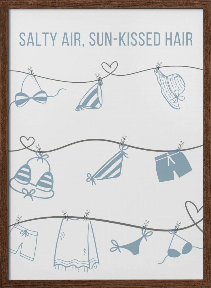 Salty Air - Clothesline - Stretched Canvas, Poster or Fine Art Print I Heart Wall Art