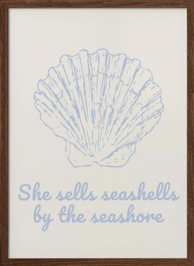 She Sells Seashells - Parchment - Stretched Canvas, Poster or Fine Art Print I Heart Wall Art