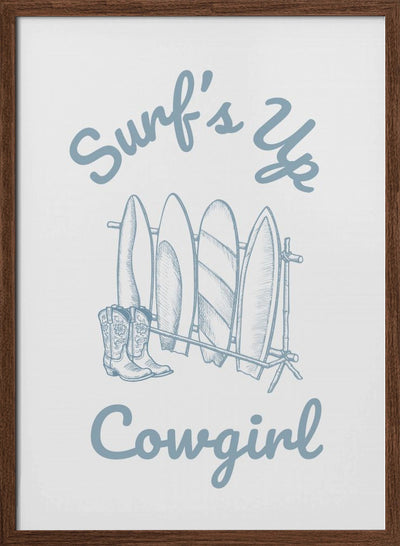 Surf's Up Cowgirl - Stretched Canvas, Poster or Fine Art Print I Heart Wall Art