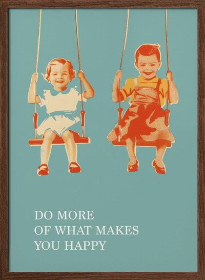 Two Little Girls On Swings - Stretched Canvas, Poster or Fine Art Print I Heart Wall Art