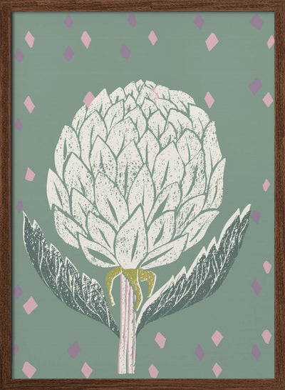 Artichoke sage green - Stretched Canvas, Poster or Fine Art Print I Heart Wall Art