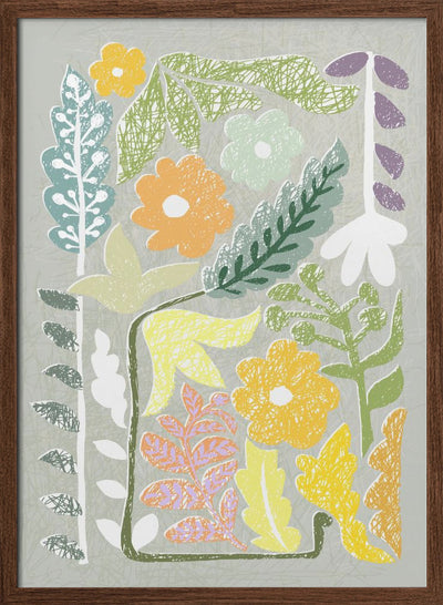 Block print spring meadow - Stretched Canvas, Poster or Fine Art Print I Heart Wall Art