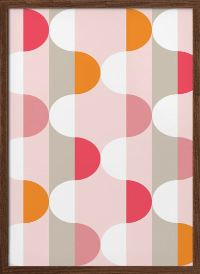 City life facade pearl pink pattern - Stretched Canvas, Poster or Fine Art Print I Heart Wall Art