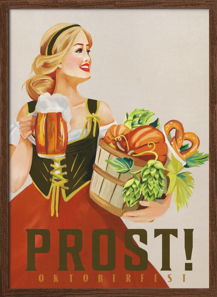 Prost Oktoberfest - Stretched Canvas, Poster or Fine Art Print I Heart Wall Art