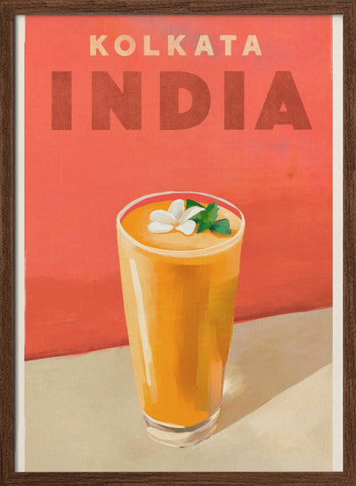 Travel Poster Cocktail Kolkata India - Stretched Canvas, Poster or Fine Art Print I Heart Wall Art