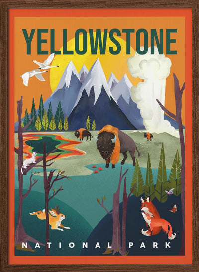 Yellowstone National Park Travel Art - Stretched Canvas, Poster or Fine Art Print I Heart Wall Art