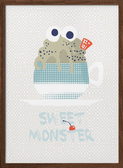 Sweet monster cupcake mint - Stretched Canvas, Poster or Fine Art Print I Heart Wall Art