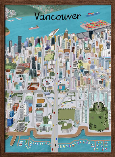 View Over Vancouver City by Artist Carla Daly - Stretched Canvas, Poster or Fine Art Print I Heart Wall Art