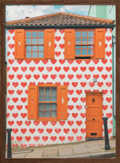 Valentines Day House - Stretched Canvas, Poster or Fine Art Print I Heart Wall Art