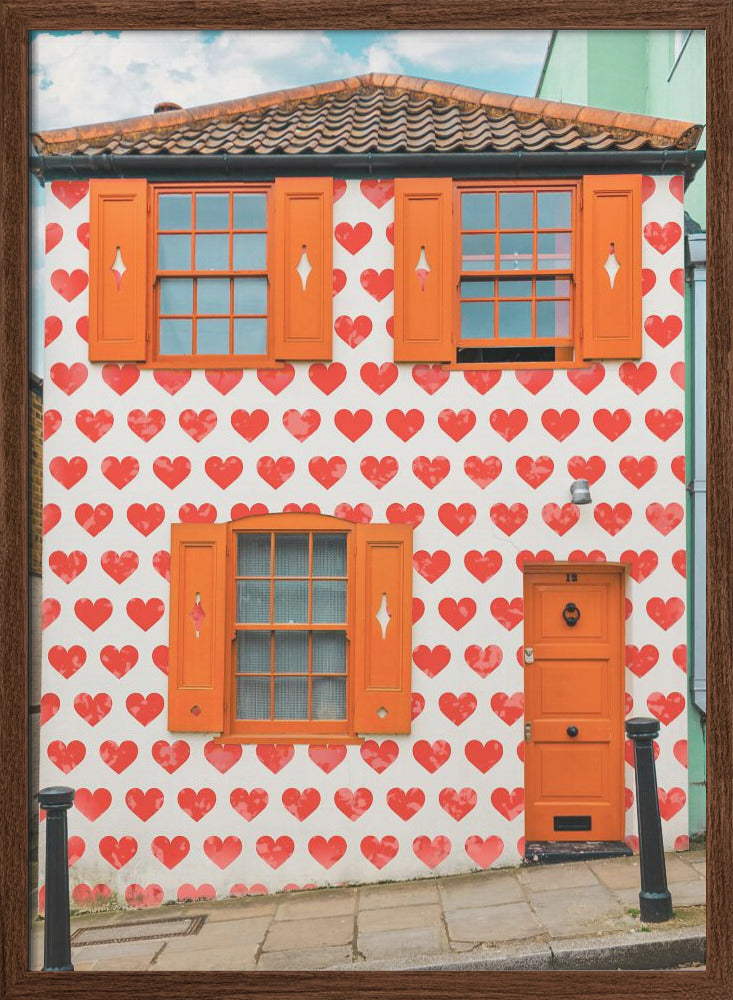 Valentines Day House - Stretched Canvas, Poster or Fine Art Print I Heart Wall Art