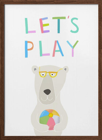 Let&#039;s Play with Funny Polar Bear by Illustrator Carla Daly - Stretched Canvas, Poster or Fine Art Print I Heart Wall Art