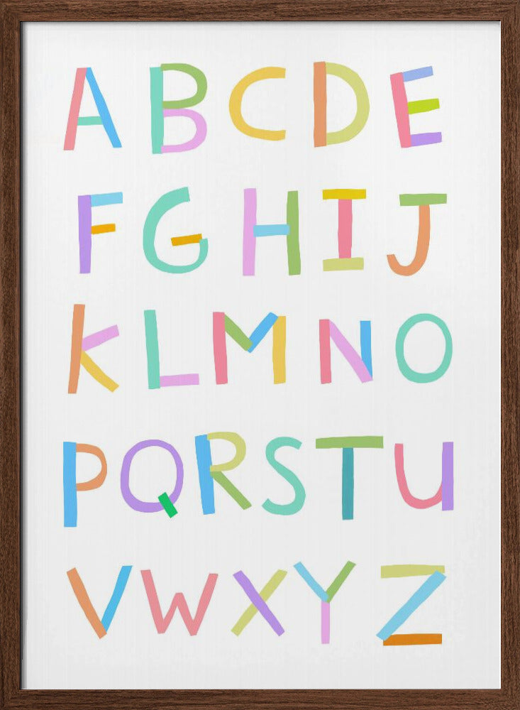 Hand Drawn Alphabet by Artist Carla Daly - Stretched Canvas, Poster or Fine Art Print I Heart Wall Art