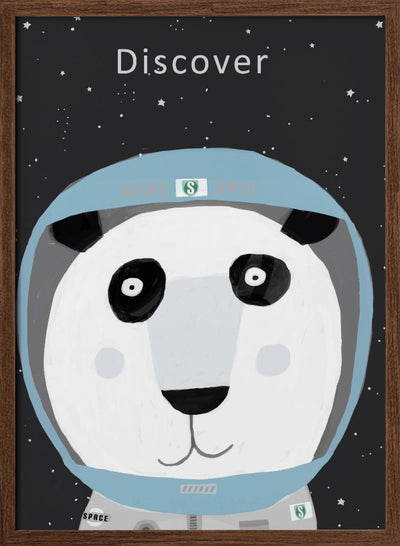 Discover Space with Cute Panda Spaceman by Artist Carla Daly - Stretched Canvas, Poster or Fine Art Print I Heart Wall Art