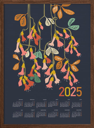 Calendar 2025 fuchsia flower - Stretched Canvas, Poster or Fine Art Print I Heart Wall Art