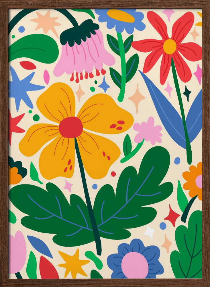 Flower Mixtape - Stretched Canvas, Poster or Fine Art Print I Heart Wall Art