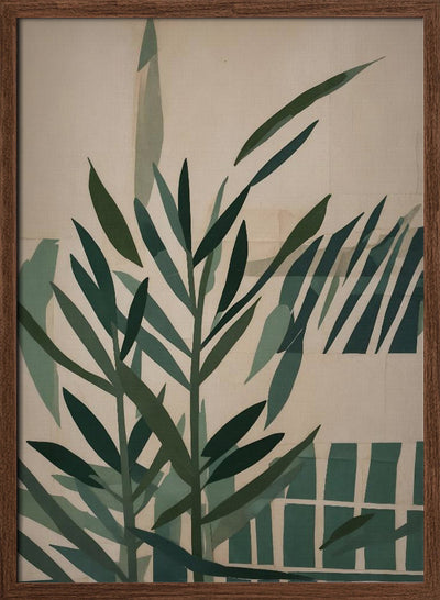 Paper Cut Green Leaves No.2 - Stretched Canvas, Poster or Fine Art Print I Heart Wall Art