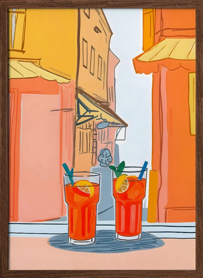 Two Aperols Please! - Stretched Canvas, Poster or Fine Art Print I Heart Wall Art