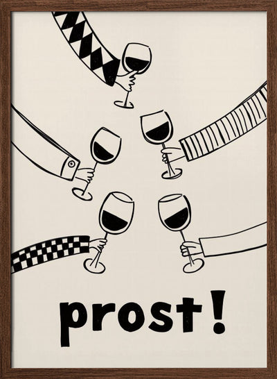 Prost! Wine Party with Friends - Stretched Canvas, Poster or Fine Art Print I Heart Wall Art