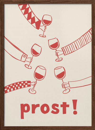 Prost! Wine Party with Friends - Stretched Canvas, Poster or Fine Art Print I Heart Wall Art