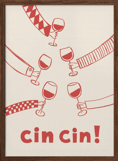 Cin cin! Wine Party with Friends - Stretched Canvas, Poster or Fine Art Print I Heart Wall Art