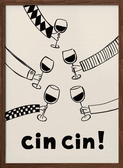 Cin cin! Wine Party with Friends - Stretched Canvas, Poster or Fine Art Print I Heart Wall Art