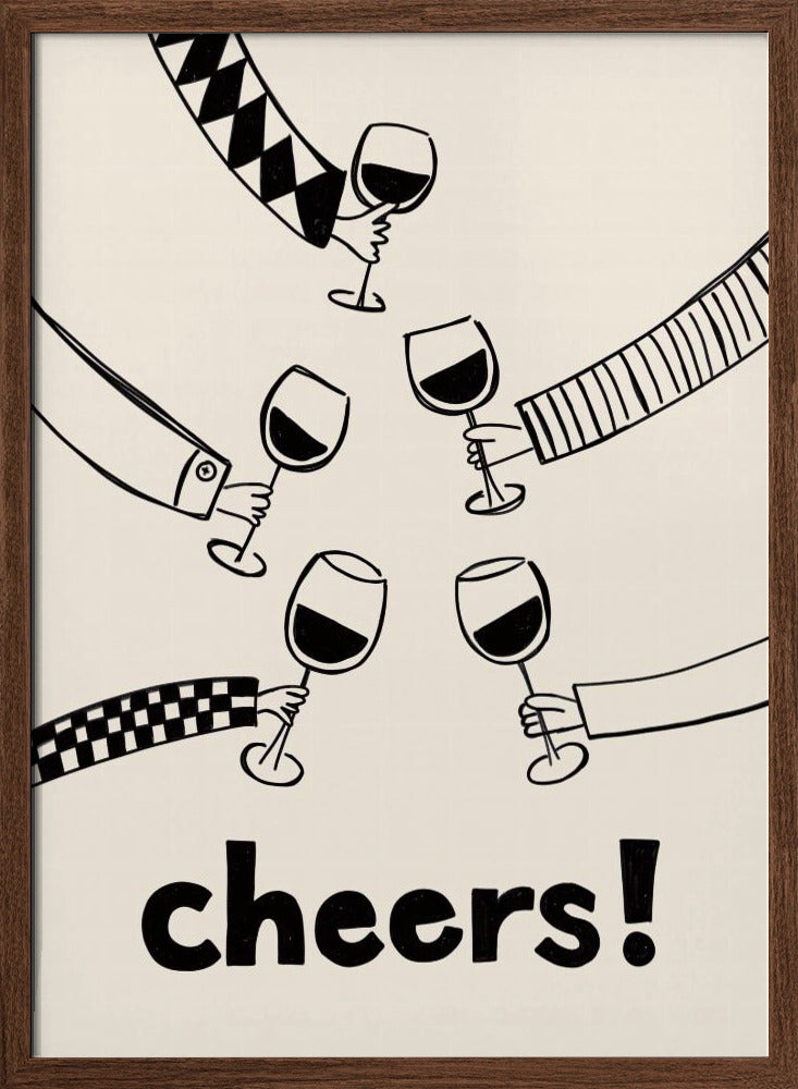 Cheers! Wine Celebration - Stretched Canvas, Poster or Fine Art Print I Heart Wall Art