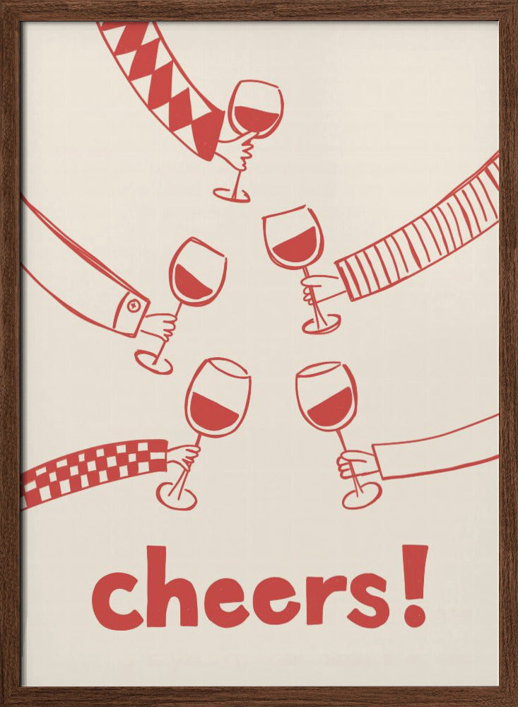 Cheers! Wine Celebration - Stretched Canvas, Poster or Fine Art Print I Heart Wall Art