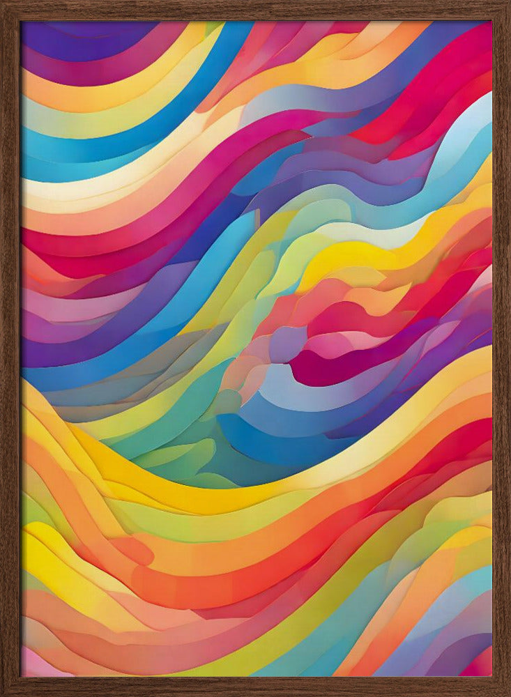 Rainbow Waves - Stretched Canvas, Poster or Fine Art Print I Heart Wall Art