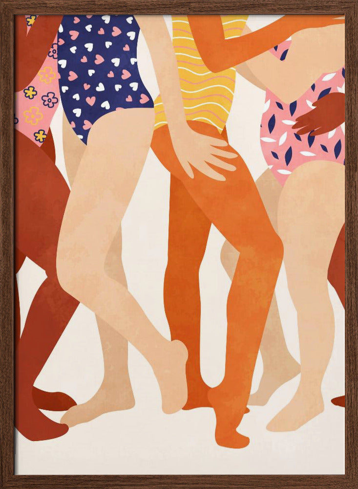 Joyful Swimmers - Stretched Canvas, Poster or Fine Art Print I Heart Wall Art