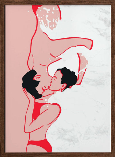 Ethereal Kiss In the Waves - Stretched Canvas, Poster or Fine Art Print I Heart Wall Art