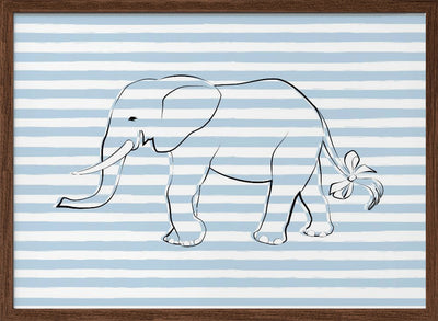 Stripe Elephant - Stretched Canvas, Poster or Fine Art Print I Heart Wall Art