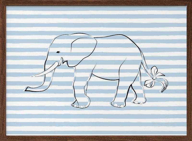 Stripe Elephant - Stretched Canvas, Poster or Fine Art Print I Heart Wall Art