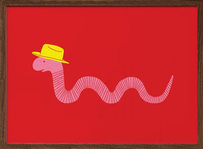 Wiggly Western Worm - Stretched Canvas, Poster or Fine Art Print I Heart Wall Art