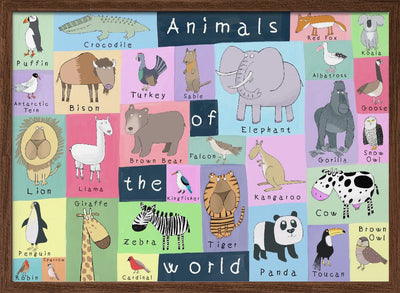 Animals of the World Illustration by Artist Carla Daly - Stretched Canvas, Poster or Fine Art Print I Heart Wall Art