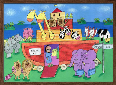 The Animals Enter Two by Two into Noah&#039;s Ark - Stretched Canvas, Poster or Fine Art Print I Heart Wall Art