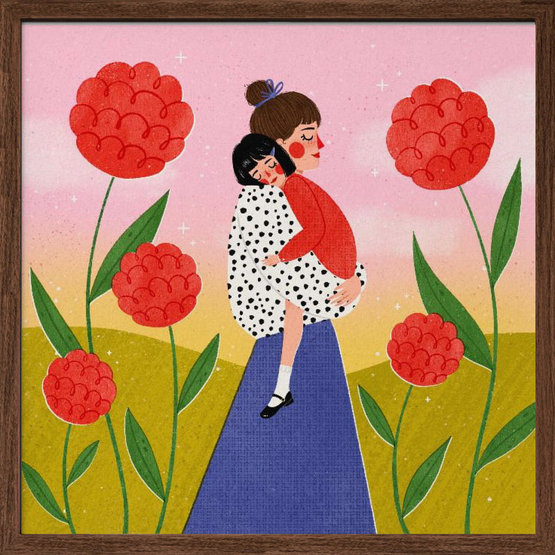 Mother and Child - Square Stretched Canvas, Poster or Fine Art Print I Heart Wall Art