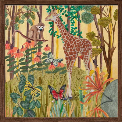 Giraffe in nature - Square Stretched Canvas, Poster or Fine Art Print I Heart Wall Art