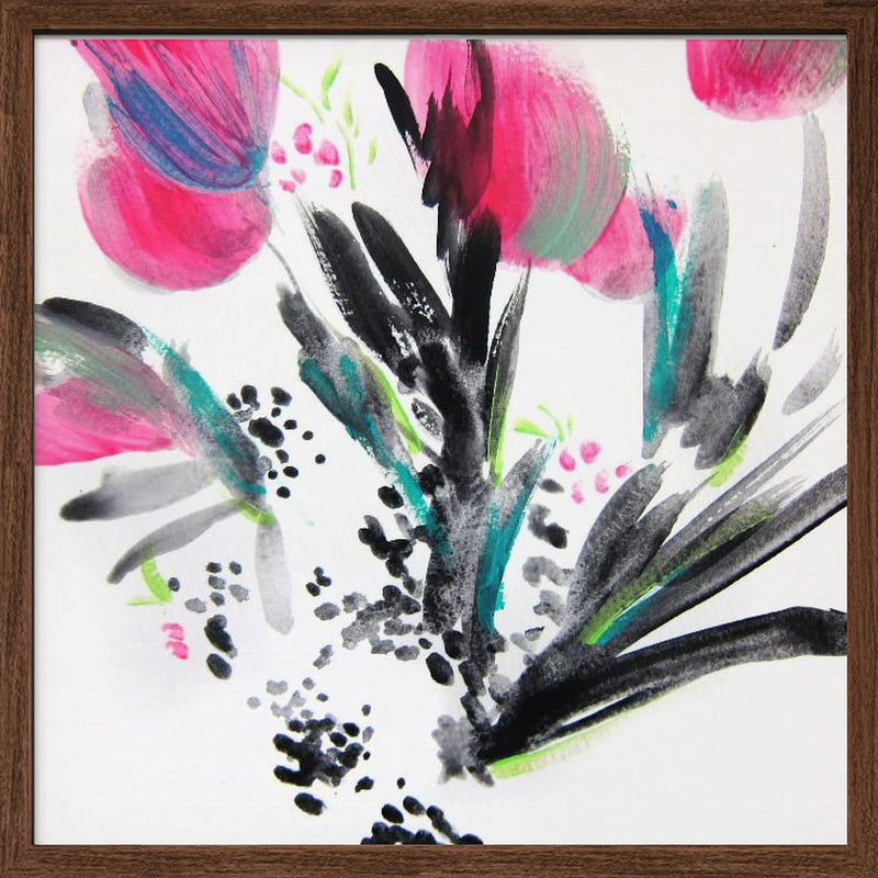 Joy Floral I - Square Stretched Canvas, Poster or Fine Art Print I Heart Wall Art